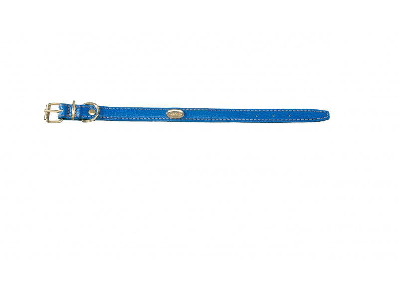 Cintura in pelle di vitello blu Azur con fori - Todeschini Como